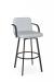 Amisco's Tricia Black Swivel Bar Stool with Low Back and Arms