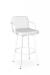 Amisco's Tricia White Swivel Bar Stool with Low Back and Arms