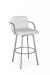 Amisco's Tricia Silver Swivel Bar Stool with Low Back and Arms