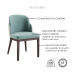 Featuring a curved back for comfort, high density molded foam cushions available in performance fabrics and vinyls, wood grain finish also available in powder coated and oil based finishes. This chair has a 500 lb weight capacity with a 12-year warranty.