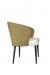 IH Seating - Skyler Modern Brown Upholstered Dining Arm Chair - in Gold and White Vinyl - Side