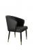 IH Seating - Skyler Modern Brown Upholstered Dining Arm Chair - in Black Vinyl
