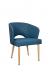 IH Seating - Skyler Modern Brown Upholstered Dining Arm Chair - in Blue and Natural Wood