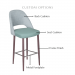 Customize this stool by selecting your back cushion, seat cushion, frame finish, and metal footplate finish.