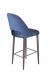IH Seating - Catherine Transitional Elegant Bar Stool with Curved Back - in Blue Upholstery - Back