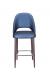 IH Seating - Catherine Transitional Elegant Bar Stool with Curved Back - in Blue Upholstery - Front