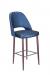 IH Seating - Catherine Transitional Elegant Bar Stool with Curved Back - in Blue Upholstery
