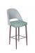 IH Seating - Catherine Transitional Elegant Bar Stool with Curved Back - in Green Upholstery