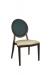 Leopold Teal Green and Tan Dining Chair with Oval Back
