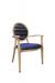 Leopold Natural Wood Dining Chair with Oval Back in Blue