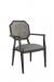 Enzo Dark Brown Wood Grain Dining Arm Chair with Octagon Back