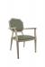 Enzo Natural Wood Grain Dining Chair with Octagon Shaped Back Green Fabric