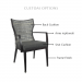Customize this chair by selecting your back cushion, seat cushion, arms, and frame finish.