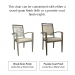 This chair can be customized with either a wood-grain finish (left) or a powder-coat finish (right).