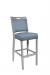 IH Seating Charlotte Silver Metal Bar Stool with Blue Fabric