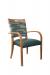 IH Seating Charlotte Transitional Wood Grain Dining Arm Chair in Teal Fabric