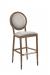 IH Seating Felicity Traditional Wood Grain Bar Stool with Round Back and Metal Footplate