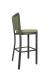 IH Seating Jared Black Metal Bar Stool with Multiple Green Fabrics - Back Side View
