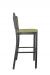 IH Seating Jared Black Metal Bar Stool with Multiple Green Fabrics - Side View