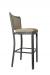 IH Seating Jared Black and Brown Modern Bar Stool with Low Back - Side View