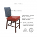 Featuring a back cushion, high density molded foam cushions available in performance fabrics and vinyls, wood grain finish also available in powder coated and oil based finishes. This stool has a 500 lb weight capacity with a 12-year warranty.