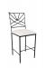 Wesley Allen's Claire Black Metal Bar Stool with White Seat Cushion