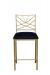 Wesley Allen's Claire Modern Gold Bar Stool with Geometric Back Design - Front View