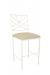 Wesley Allen's Claire Ivory Metal Bar Stool with Tan Seat Cushion