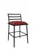 Wesley Allen's Harmony Black Modern Low Back Bar Stool with Red Seat Cushion