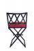 Wesley Allen's Khon Unique Black Bar Stool with Low Back and Red Seat Cushion - Back View