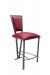 Wesley Allen's Odyssey Art Deco Modern Silver and Red Bar Stool with Back