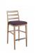 IH Seating - Claire Traditional Wood Bar Stool with Purple Seat Cushion