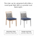 This chair can be customized with either a wood-grain finish (left) or a powder-coat finish (right).