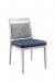 IH Seating Claire Silver Metal Dining Chair with Blue Fabric