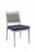 IH Seating's Claire Silver Metal Dining Chair in Blue Fabric