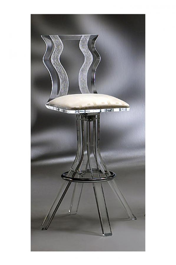 Muniz Wynter Acrylic Swivel Bar Stool w/ Wave Back Free shipping!