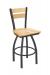 Holland's Thor Pewter Metal Swivel Bar Stool in Natural Maple Wood