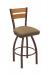 Holland's Thor Brown Metal Swivel Bar Stool with Ladder Back