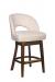 Style Upholstering's #47 SWBS Wood Swivel Bar Stool with Curved Back