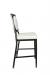 IH Seating Orla Art Deco Black and White Bar Stool with Oval Back - Side View