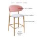 Customize this stool by selecting your seat and back cushion, frame finish, and metal footplate finish.