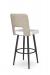 Amisco's Chase Black Swivel Bar Stool with White Seat and Seagrass Back - Backside