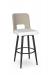 Amisco's Chase Black Swivel Bar Stool with White Seat and Seagrass Back