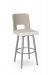 Amisco's Chase Silver Swivel Bar Stool with Seagrass Back