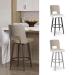 This bar stool is customizable! Select from a variety of metal finishes and seat heights