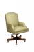 Style Upholstering's 802AS Green Fabric Caster Arm Chair