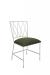 Wesley Allen's Stella Modern Dining Chair with Green Fabric and Criss Cross Back