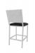 Wesley Allen's Maisy Silver Modern Bar Stool with Fabric Back and Vinyl Seat - Back