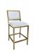 Wesley Allen's Maisy Modern Gold and White Bar Stool With Back - Non-Swivel