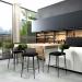Wesley Allen's Luca Modern Rolled Back Bar Stools in Modern Kitchen